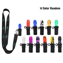 Colorful Mouthpiece Mouth Tips Silicone Lanyard Sling Portable Innovative Design Hang Rope Holder For Hookah Shisha Smoking Filter Handle