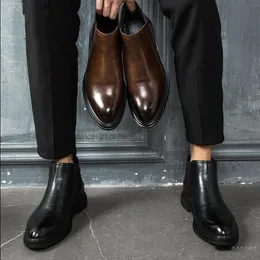 Ubierz vintage męskie włoski śnieg mężczyźni Coiffeur skórzane buty buty biurowe