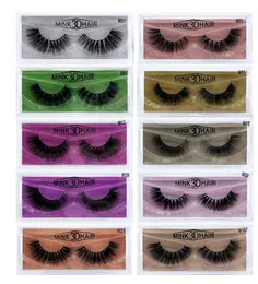 Más nuevo 3D Mink Eyelashes Maquillaje de ojos Mink False pestañas Soft Natural Thick Fake Eylashes Extension Herramientas de belleza 10 estilos DHL gratis