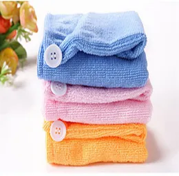 Hot New Microfibre Po prysznic Suszenie Wrap Damskie Dziewczyny Lady Ręcznik Szybki Suchy Kapelusz Włosy Czapka Turban Head Wrap Narzędzia kąpielowe WCW212