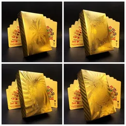 Poker Card Gold foil plated toys Playing Cards Plastic Waterproof High Quality Local PET/PVC General style Wholesale