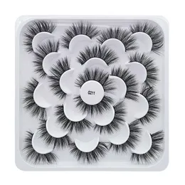 Nowy 10 Pair / Zestaw Naturalne Długie Fałszywe Rzęsy Fałszywe 3D Mink Rzęsy Eyelash Extension Mink Lashes Eye Lash Makeup Tool