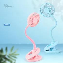 Mini Clip Fan Portable Cool Rechargeable Hand Fan With Led Light Desktop Colorful Night Light Fans Party Favor 100pcs OOA8105