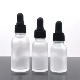 5 ml - 100 ml Frosted droppdropparflaskeglas Aromaterapi Vätska för Essential Basic Massage Oil Pipette Återfyllningsbara flaskor