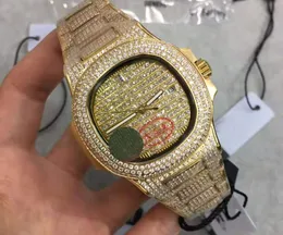 Top Luxury Mens Watch 5711 Import Automatyczny Ruch All Diamond Watch 40mm Sapphire Dial Transparent Powrót 50 m Wodoodporna Super Luminous
