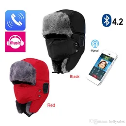 Trådlös Vinterhatt Tjockad Varm Faux Fur Skullies Scarf Bonnet Fauries Knit Hat Headset Smart Cap Outdoor Soft Cap