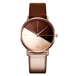 Shengke Women's Watches Fashion Leather Wrist Watch Vintage Ladies Watch Irregular Clock Mujer Bayan Kol Saati Montre Feminin245n