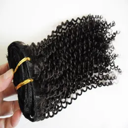 8 Stück und 100 g/Set Clip-In-Echthaarverlängerungen 4B 4C Afro Kinky Curly Clip-Ins brasilianisches Remy-Haar