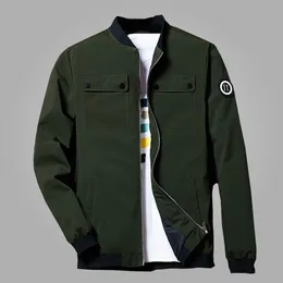 Outono Primavera Jaqueta Jaqueta Homens Casuais Casual Fit Piloto Casaco Masculino Moda Homens Roupas Exército Verde Jaqueta Overcoats Plus Size 4XL