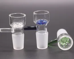 Glasköpfe für Wasserpfeifenbongs, 14 mm, 18 mm, männlich, grün, blau, dicke, klare Kopfstücke