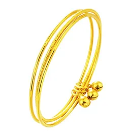 Wholesale top gold Brand Jewelry thin 2mm Pulseira Bracelet & Bangle dubai gold wire bangle Bracelet For Women girls 3pcs/lot