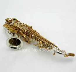 Nova Chegada Saxofone Soprano Latão Niquelado Corpo Laca Chave de Ouro B Instrumentos de Música Sax plana Com Bocal