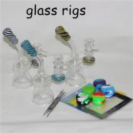 Glass Beaker Bongs mini bubbler bong 6.3 Inch Mini Recycler Dab Rig Water Pipes Small Oil Rigs Bubbler Pipe