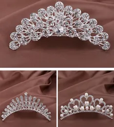 Crystal Tiara Корона Оголовье Головной Убор Горный Хрусталь Украшения Для Волос для женщин Дети Девушки День Рождения Свадебный Конкурс Пром Партии Коронки Щепка