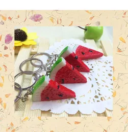 Fruit Watermelon Keychain Keyring Creative Gift Simulation Food Charms Pendant Key Chain Key Ring free shipping