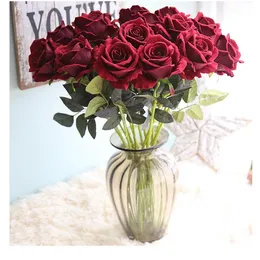 Artificial Flowers Rose Bouquet silk flowers single stem roses for wedding party Decorations