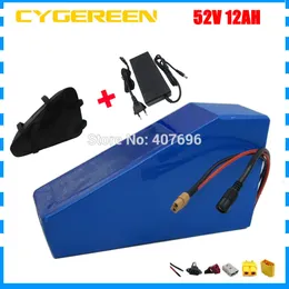 1500W 52V 14S Lithium battery 52V 12.5AH Triangle ebike battery use 25R 2500mah 8C 20A cell 30A BMS with triangle bag