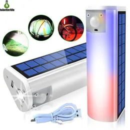 Multifunktionell USB Solar Light 600LM Portable Solar Ficklampor Torches Telefon Laddare Utomhus Inomhus Vattentät Lampa för Camping