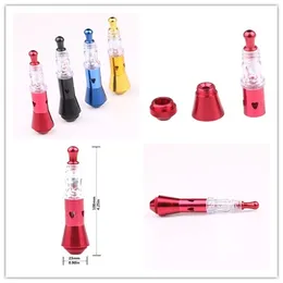 Newest Metal Tobacco Herbal Smoking Pipes Cigarette Hand Spoon Pipe Tools Holder Filter Snuff Glass Bongs Bubbler Microphone Shape