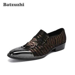 Batzuzhi Rodzaj Włoski Luksusowe męskie Dress Buty Metal Toe Oryginalne Skórzane Buty Mężczyźni Biznes i Party Obuwie Handmade, 38-46