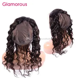 Glamorous Malaysian Natural Wave Hair 360 Lace Frontal Cheap Human Hair Round Lace Closure with Cap Peruvian Indian Brazilian Hair Frontal