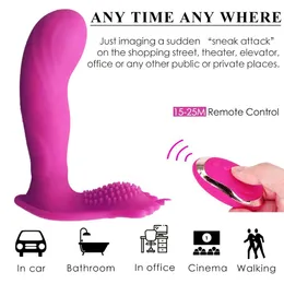 Sex Massagerwearable Vibrator Clitoris och G-Spot Stimulator Vibrate Masturbation Dildo Invisible Wearable Vibration Wand Massager för kvinnor