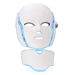 7 Färger Elektriska LED Facial Mask Face Masks Maskin Ljusterapi Acne Mask Neck Beauty Led Mask LED Photon Therapy