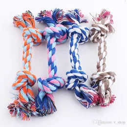 Hot 17cm Dog Toys Pet Supplies Pet Cat Puppy Cotton Weaved Chews Knot Toy Dålig flätat benrep Funnt verktyg