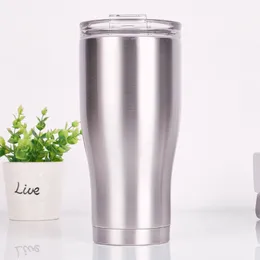 Aço inoxidável Curving Tumblers 30oz Double Wall Copo de Vácuo Forma de Cintura de Água Caneca Café Café De Café Com Tampa Do Parafuso