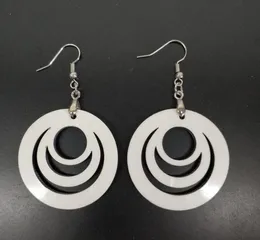 sublimation earring DIY earring round Hollow Out manual blank eardrop best handwork for gift