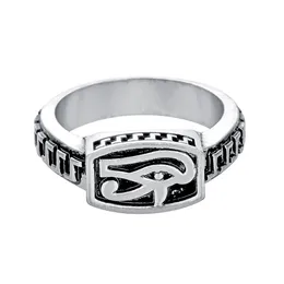 Vintage Silber vergoldet Auge des Horus ägyptischen Heiligen Amulett Herren religiösen Ring