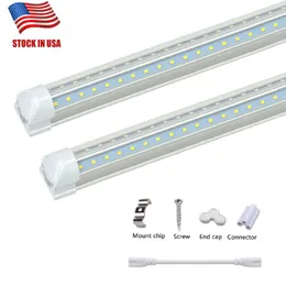 V-Shaped 4FT 28W Cooler Door LED-rör T8 Integrerade LED-rör Dubbel sidor LED Lights Fixture Stock i USA