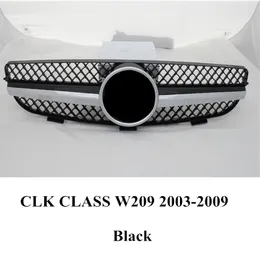 Dla Ben-Z Clk Class W208 W209 1 szt Czarne Przysięki Pierścieniowe Grille ABS Silver Ner Mesh Grille