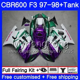 + Tanque Roxo branco quente Para HONDA CBR600FS CBR600RR CBR600 F3 1997 1998 Bodys 290HM. 62 CBR 600 F3 FS CBR 600F3 97 98 CBR600F3 97 98 Carenagem