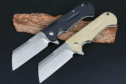 Factory Price HHY01 Ball Bearing Flipper Folding Knife D2 Stone Wash Tanto Blade G10 Handle Outdoor Camping Hiking Folding Knives