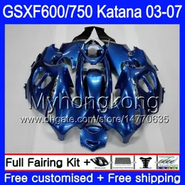 GSXF-600 för Suzuki Katana GSXF 750 600 GSXF600 Pearl Blue Frame 03 04 05 06 07 293HM.50 GSX 750F GSXF750 2003 2004 2005 2006 2007 FAIRING