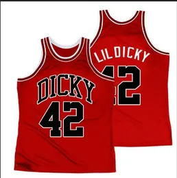 Niestandardowe Mężczyźni Młodzież Kobiety Vintage UCLD Windy City Jersey # 42 Lil Dicky Koszykówka Jersey Rozmiar S-4XL lub niestandardowa Jersey Number