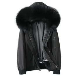 rabbit fur coat parkas winter jackets hoodies mens clothing real fur jacket thick warm outerwear overcoat windbreakers tops cold clothes plus size 5xl 4xl