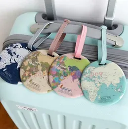 travel accessories luggage tag creative casual map silica gel suitcase id address holder baggage boarding tag portable label free