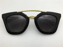 Partihandel-Nya SPR Solglasögon 09Q Cinema Solglasögon Mirror Lens Polariserad Lens Vintage Retro Style Square Frame Gold Middle Women Designer