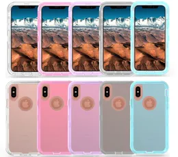 Robot Cases Clear Defender No Clip för iPhone 11 Pro Max XR XS 6 7 8 Plus Samsung S9 S10 Plus Not 10 Plus