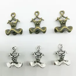 50st / lot båge kjol legering charm hängande retro smycken diy nyckelring forntida silver hängsmycke för armband örhängen 13 * 10mm