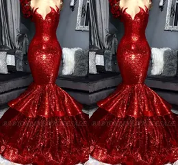 Long Elegant Bling Red Sweetheart Ruffles Tiered Sequined Prom Dress Gowns Abendkleider Dresses Evening Wear Es