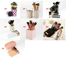 Makeup Brush Set 8 stilar Kosmetika Borstar + Cylinder Ögonskugga Ansikte Guldpunkt Multipurpose Skönhet Kosmetiska Verktyg Borstar DHL Frakt