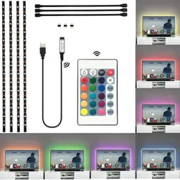 5050 DC 5V USB RGB LED Strip 30LED/M Light Strips Flexible Waterproof Tape 1M 2M 4*0.5m Remote For TV Background