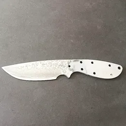 Högkvalitativ DIY KNIFE VG10 Damascus Stålblad Drop Point Knives Blades Full Tang Rostfritt stål Hantera H2100