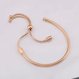 Rose Clasp Gold Sliding Bracelet for Bangle Fit Women Bead Charm Diy Europe Jewelry crystal bracelets charms