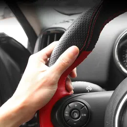 Hand Sewing Genuine Leather Car Steering Wheel Cover Anti-slip for Mini Cooper S One Countryman Clubman R60 F60 F54 F55 F56264q