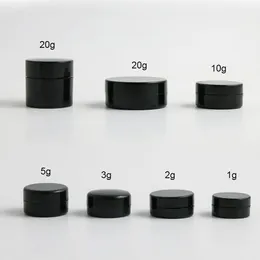 500 x 1g 2g 3g 5g 10g 20g portátil pequeno Maquiagem Nail Art Cosmetic Jar Cosmetic Packaging Container Preto Viajando Cream Pot