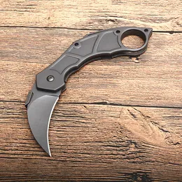 Offerta speciale Karambit Coltello da artiglio a lama pieghevole 440C Lame rivestite in titanio Manico in acciaio Coltelli pieghevoli tattici di sopravvivenza all'aperto